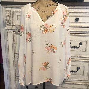 Floral White Women's Top